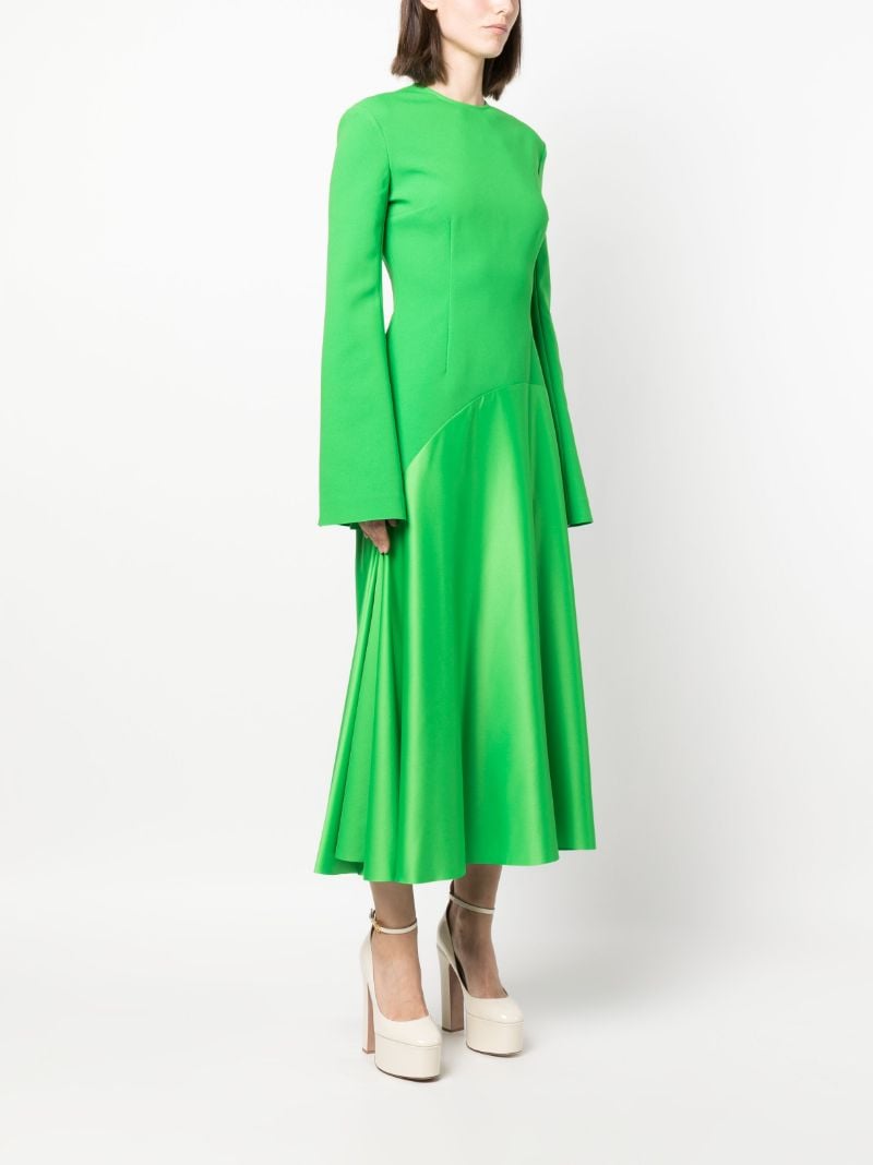 Green Gaia Flared Midi Dress