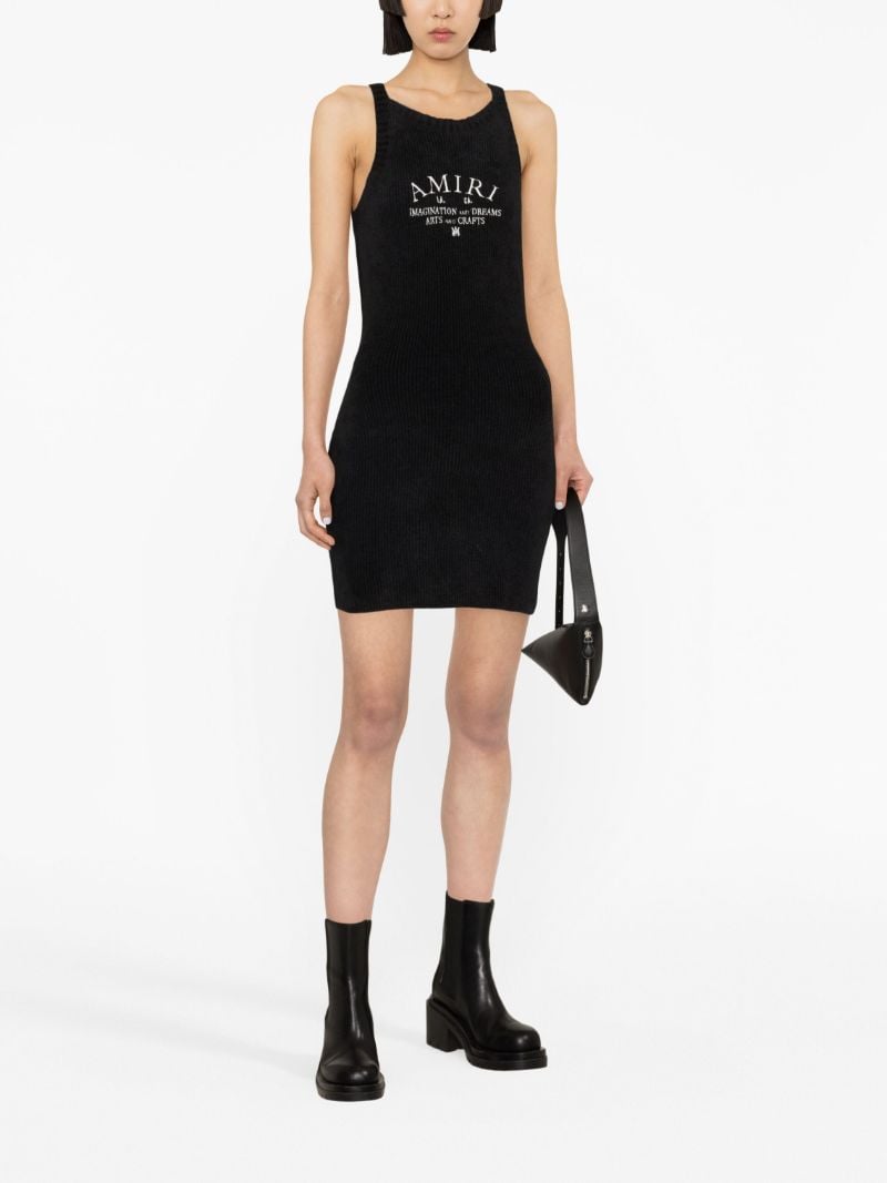 Black Logo-embroidered Sleeveless Dress