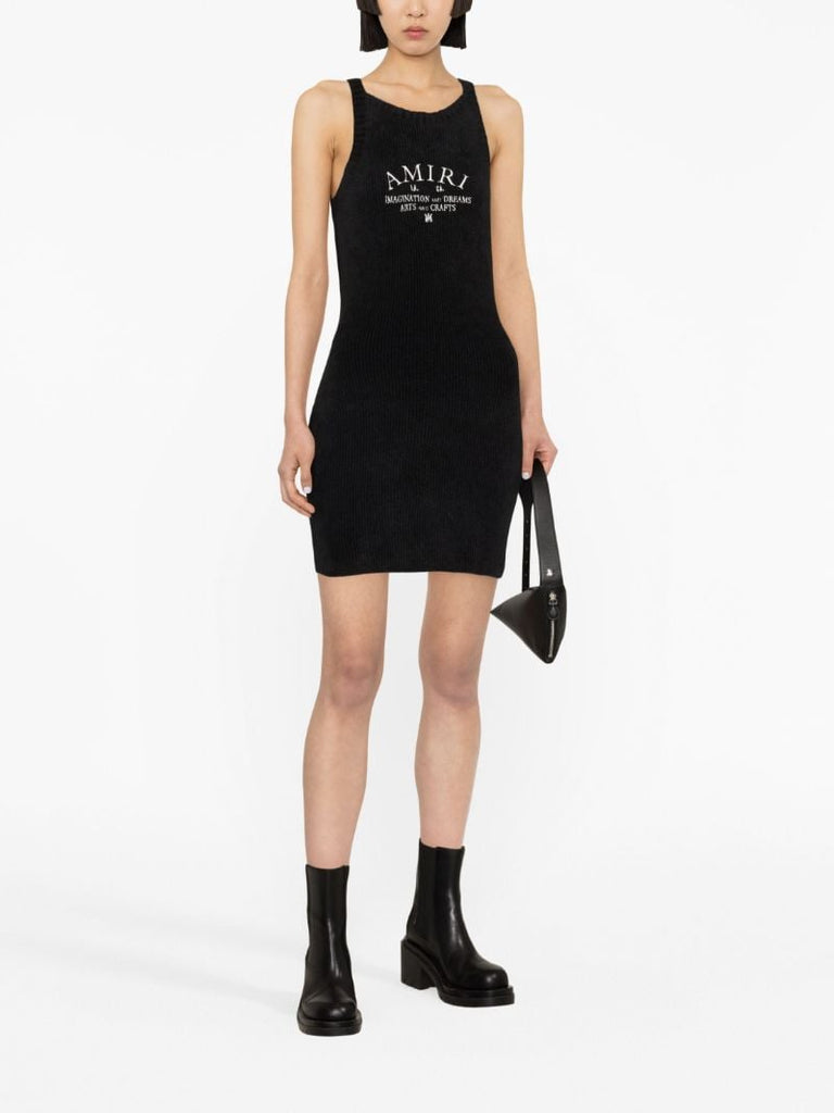 Black Logo-embroidered Sleeveless Dress