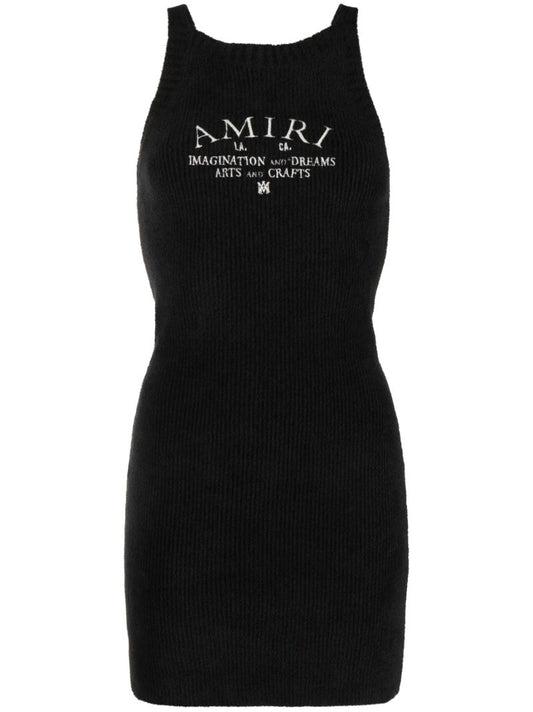 Black Logo-embroidered Sleeveless Dress