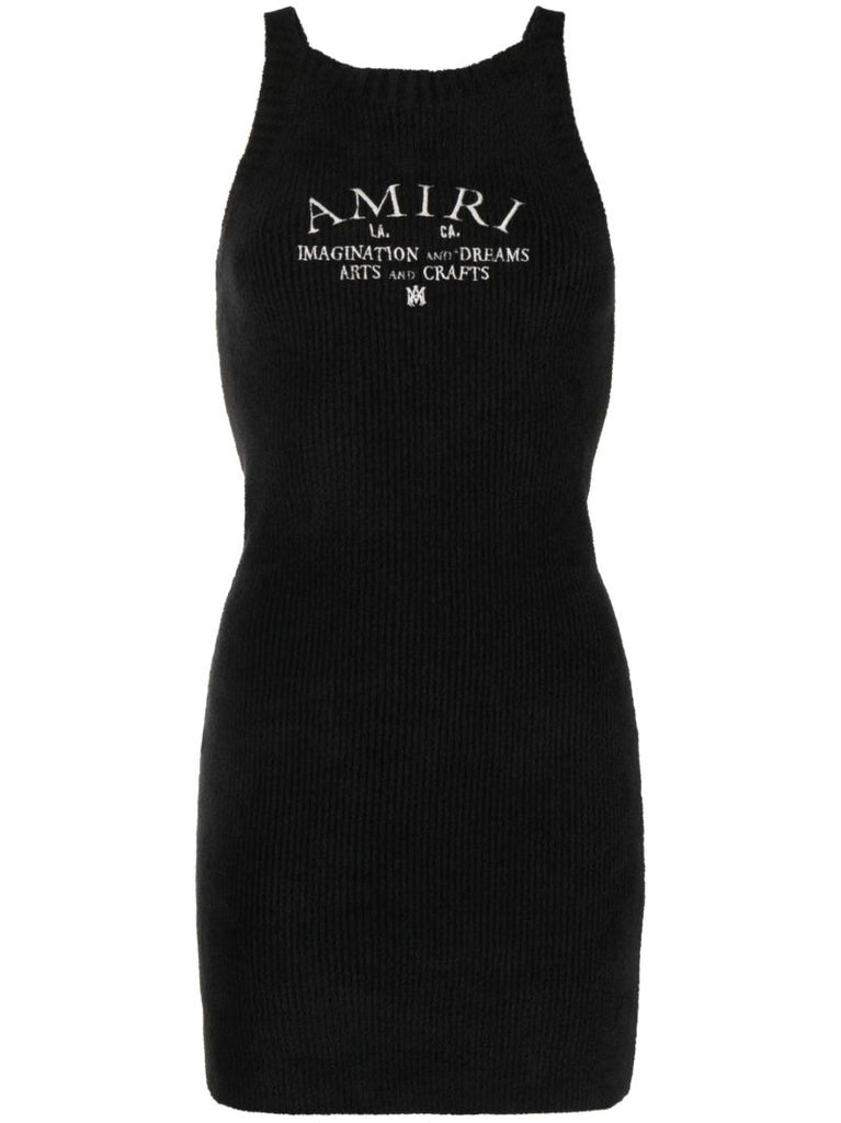 Black Logo-embroidered Sleeveless Dress