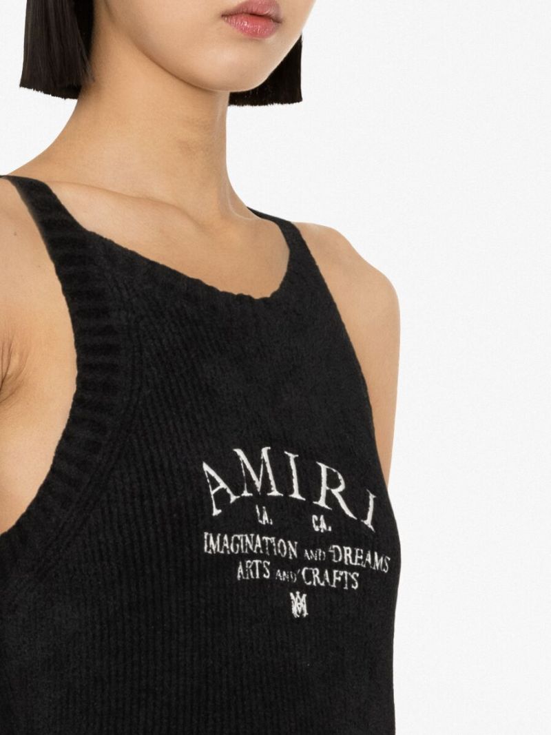Black Logo-embroidered Sleeveless Dress