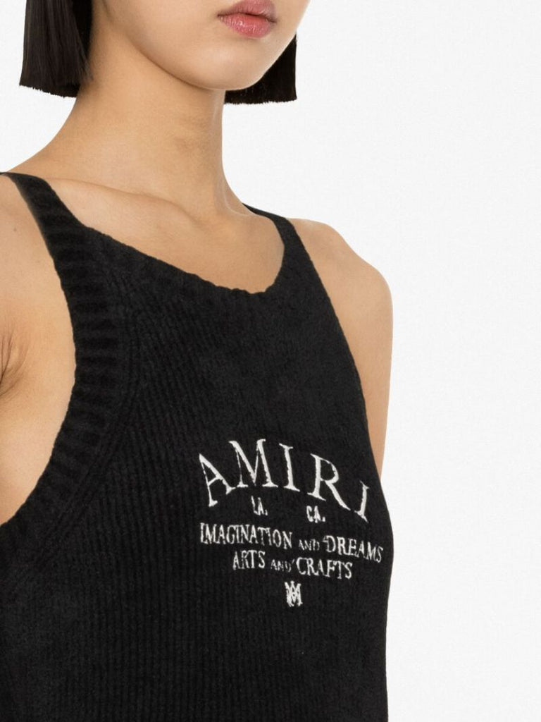 Black Logo-embroidered Sleeveless Dress