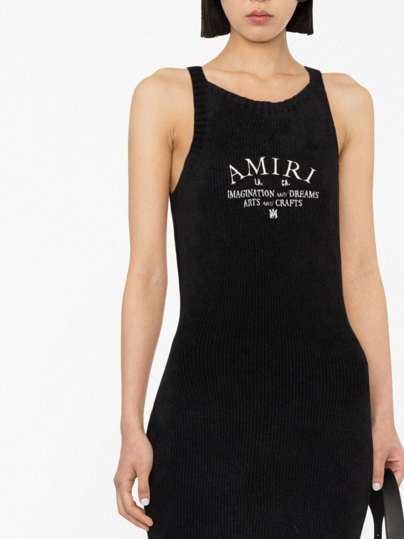 Black Logo-embroidered Sleeveless Dress