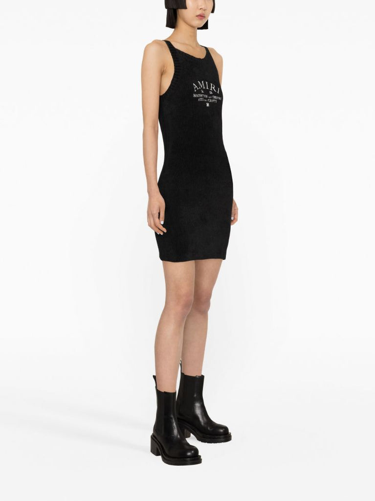 Black Logo-embroidered Sleeveless Dress