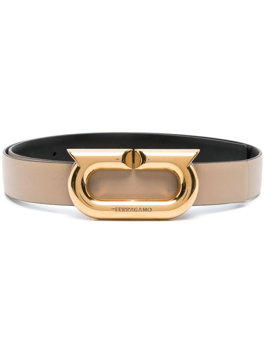 Neutral Leather Gancio Ellipse Belt