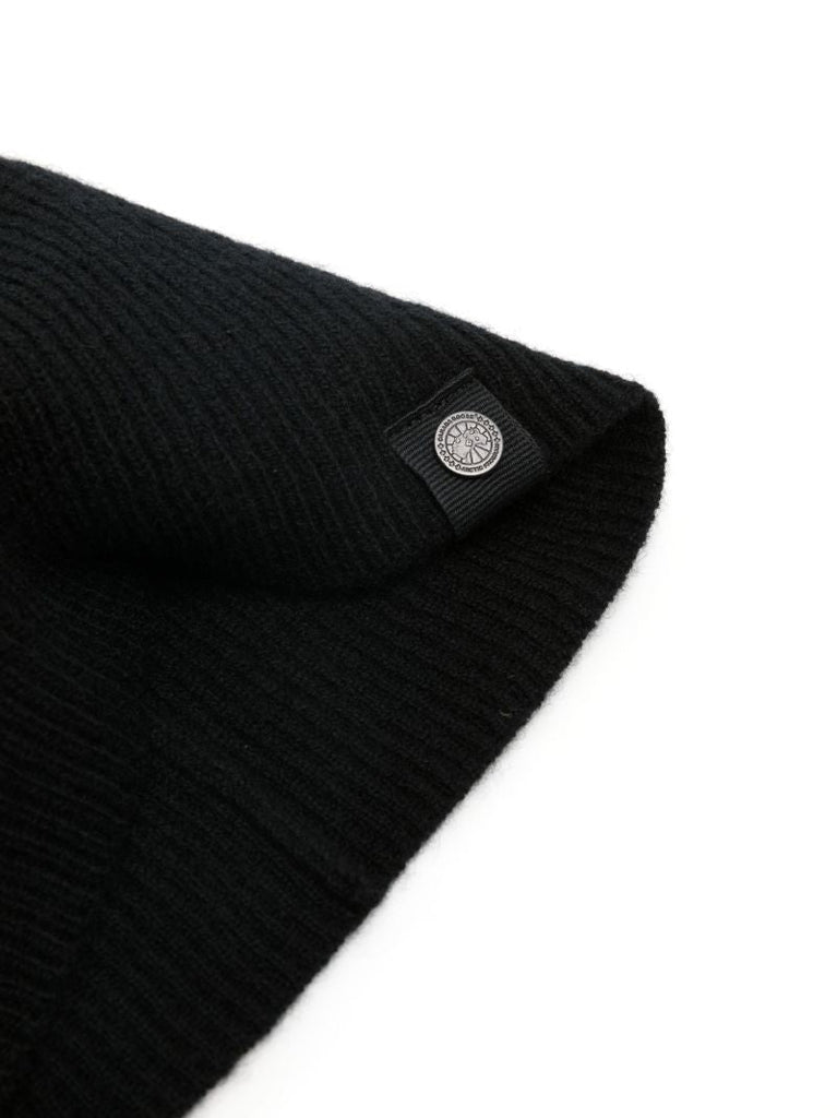 Black Cashmere Beanie Hat