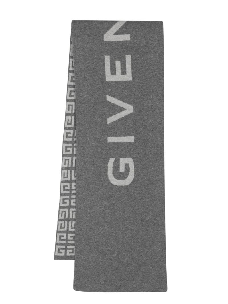 Grey 4g Intarsia Scarf