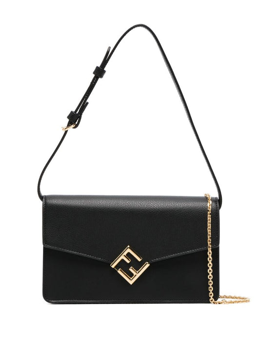 Black Ff Diamonds Leather Shoulder Bag