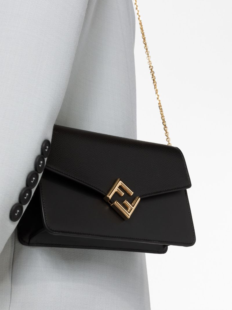 Black Ff Diamonds Leather Shoulder Bag