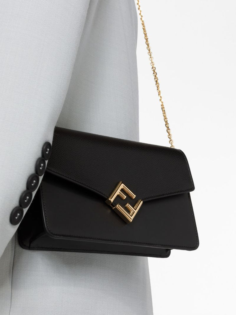 Black Ff Diamonds Leather Shoulder Bag