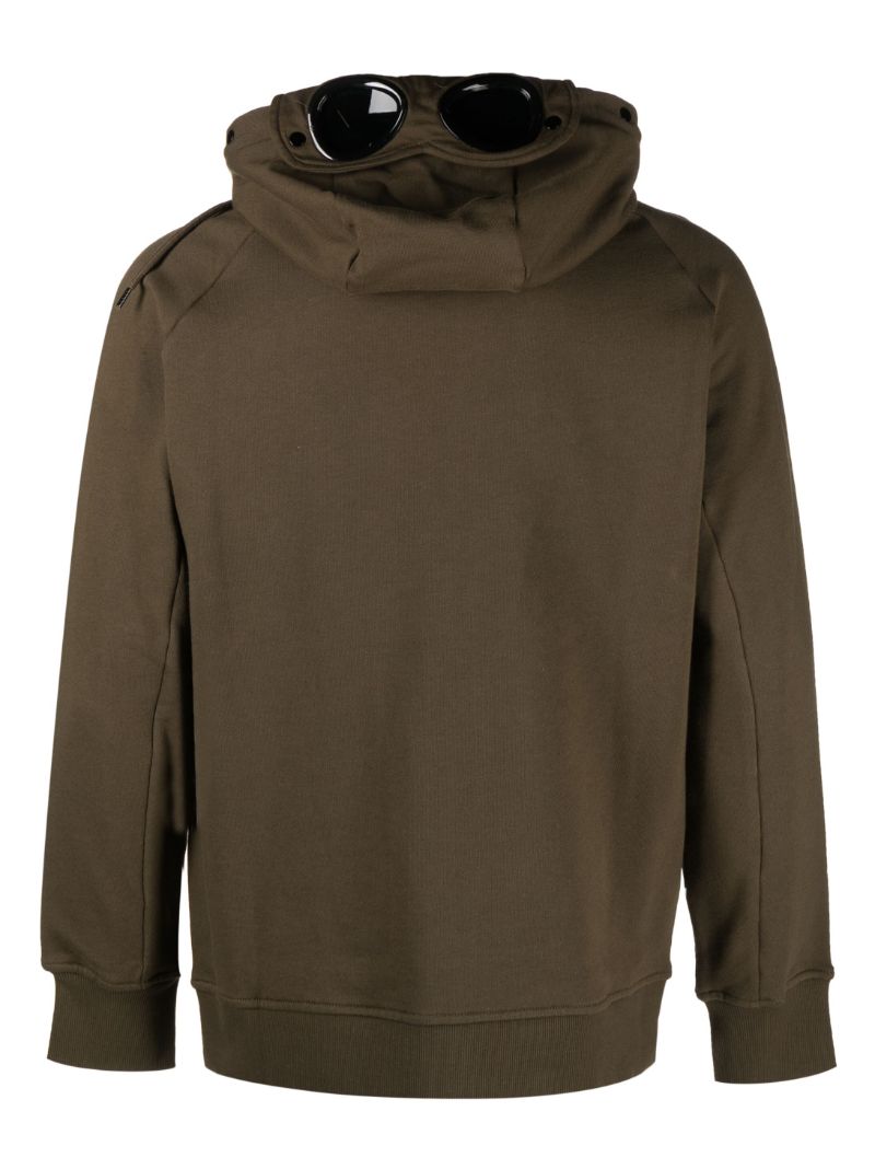 Green Goggle Detail Zip-up Hoodie