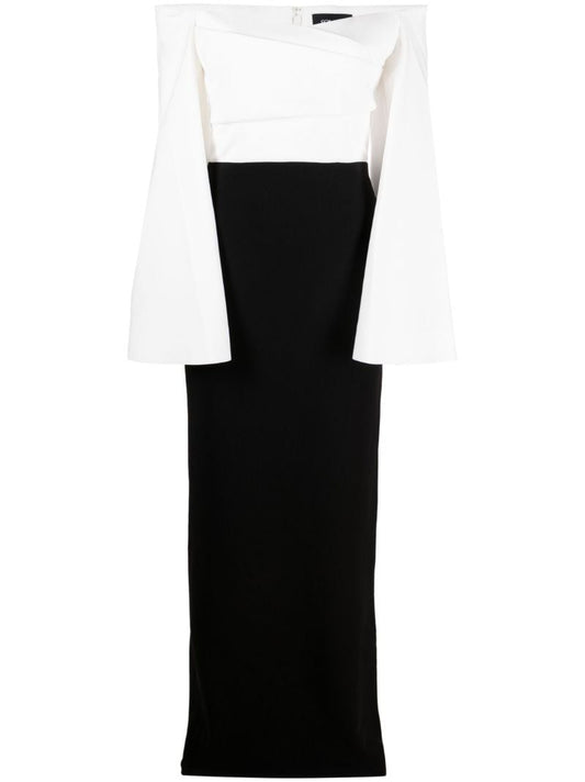 Black Eliana Off-shoulder Crepe Dress