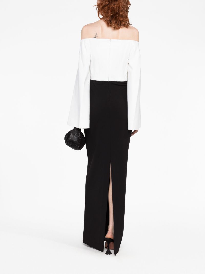 Black Eliana Off-shoulder Crepe Dress
