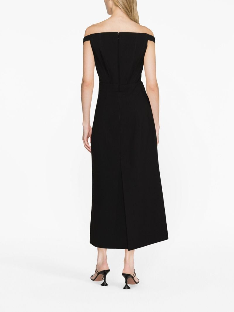 Black Karter Off-shoulder Midi Dress