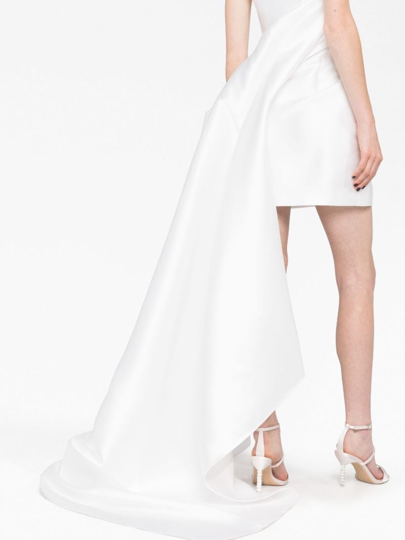 White Meyer Draped Mini Dress