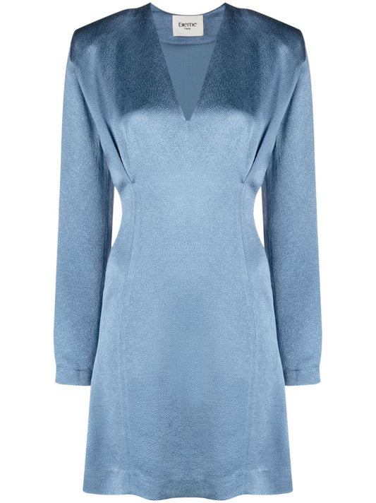 Blue Long Sleeve Mini Dress
