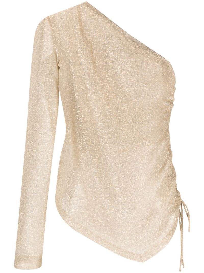 Gold-tone Sparkling One-shoulder Top