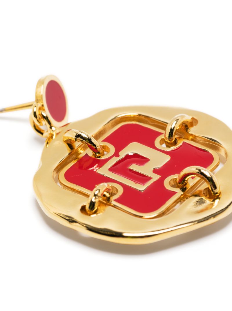 Gold-tone Medal Drop Earrings