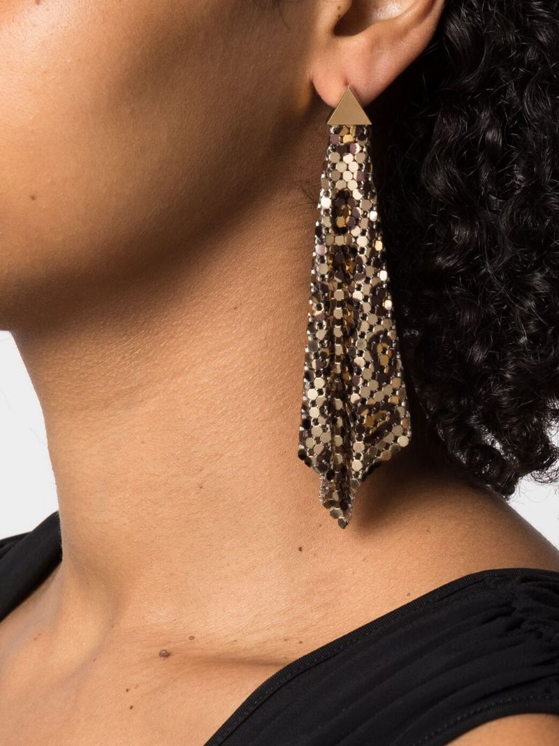 Gold-tone Flow Pixel Drop Earrings