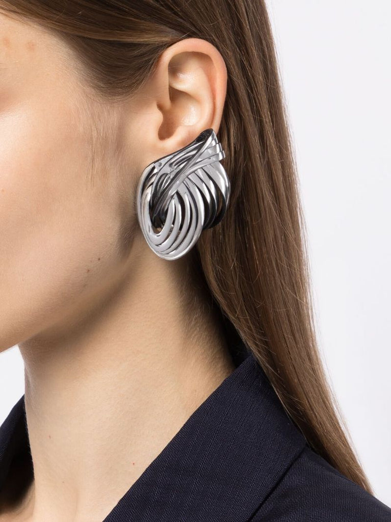 Silver-tone Not a Knot Leather Drop Earrings