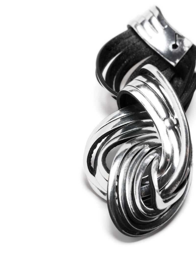 Silver-tone Not a Knot Leather Drop Earrings