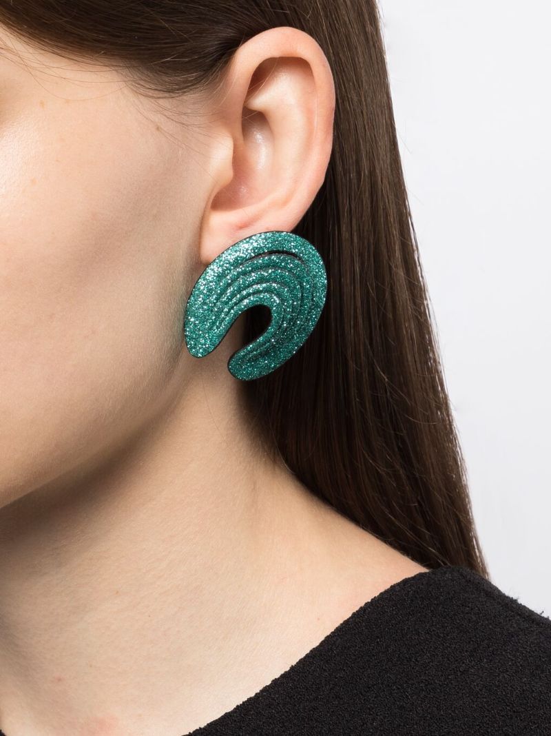 Blue Lieve Leather Drop Earrings