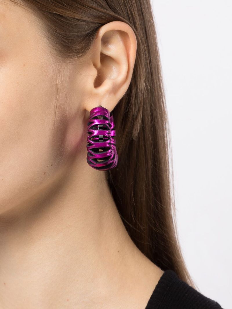Pink Ila Leather Hoop Earrings