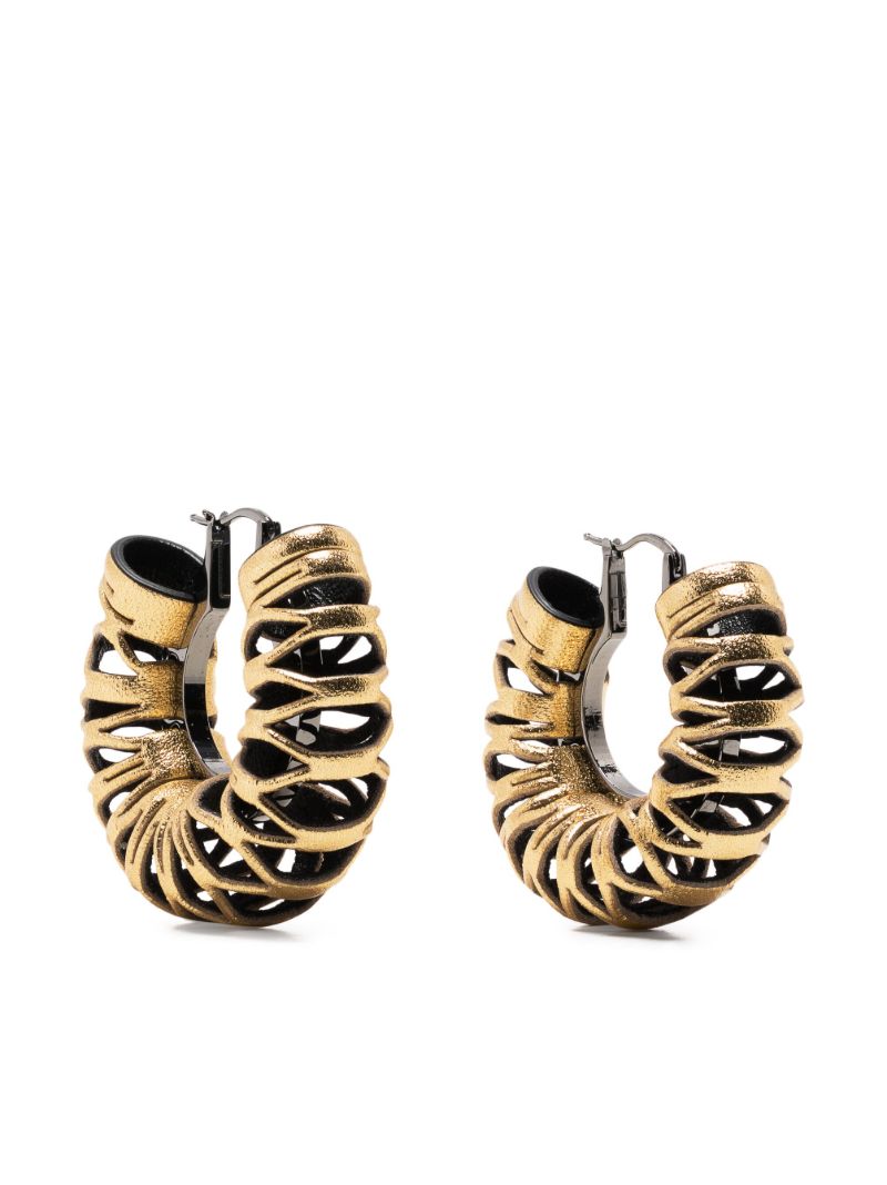 Gold-tone Ila Leather Hoop Earrings