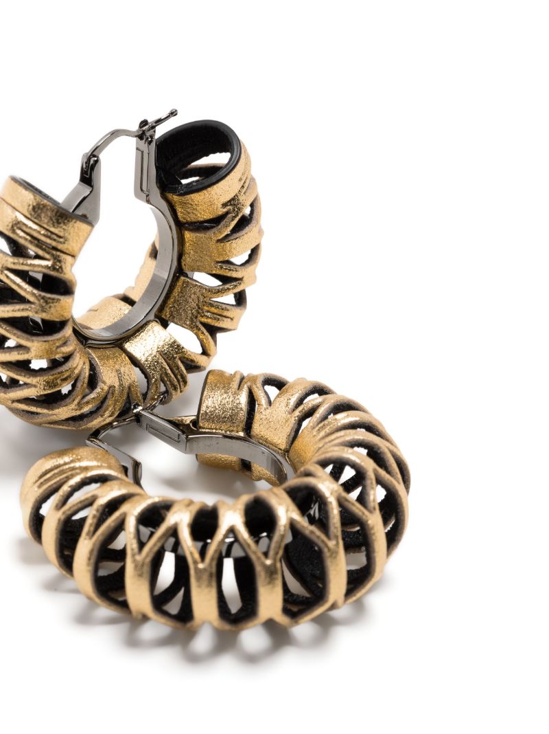 Gold-tone Ila Leather Hoop Earrings