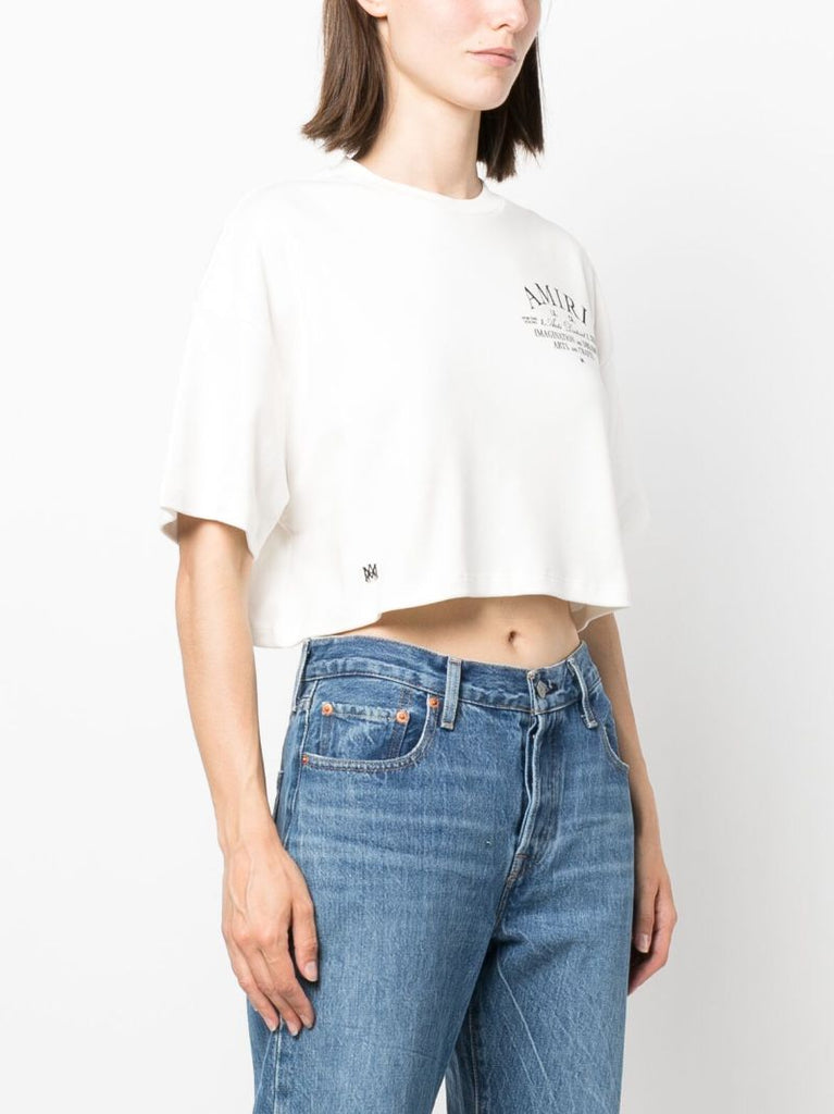 White Logo Print T-shirt