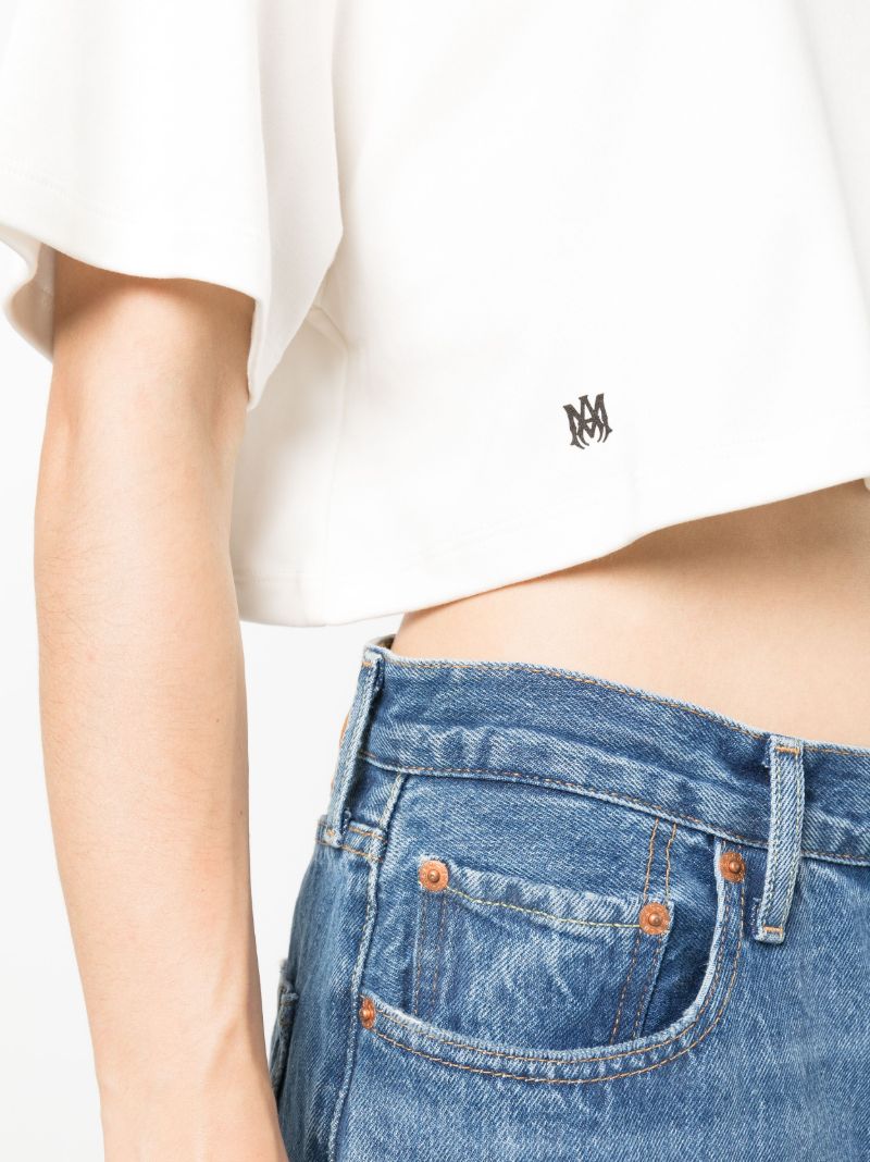 White Logo Print T-shirt