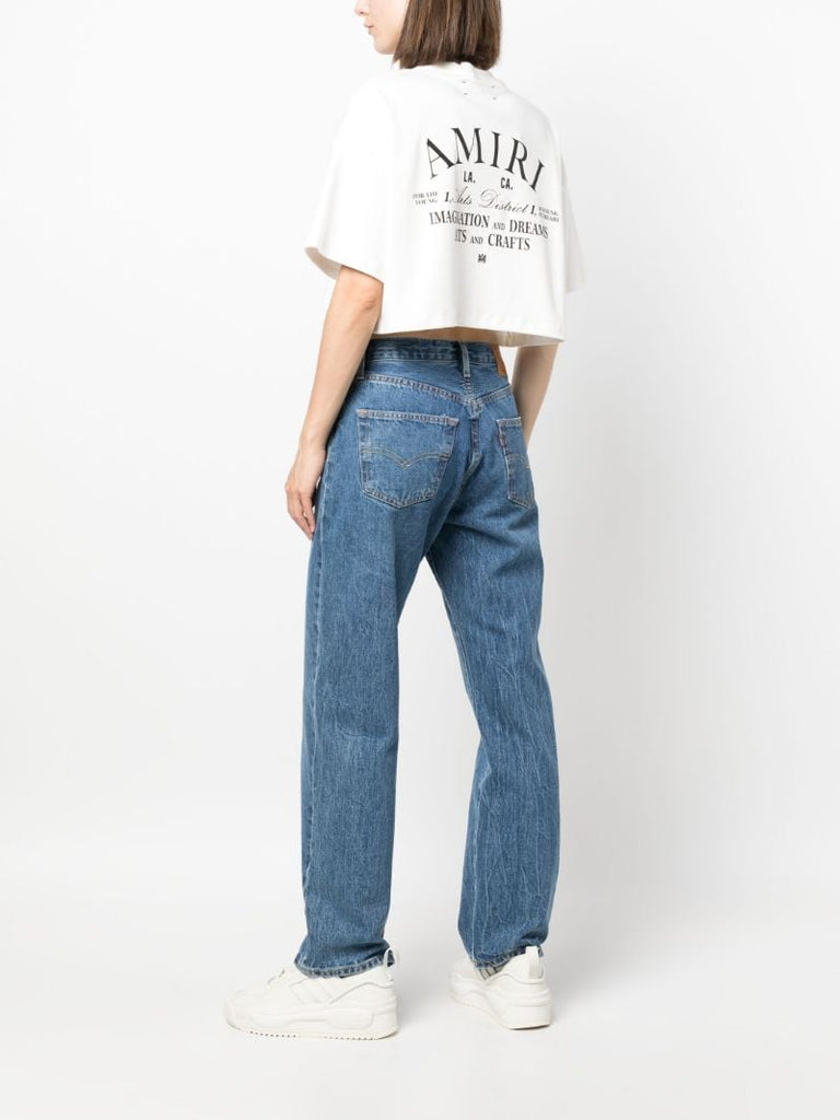 White Logo Print T-shirt