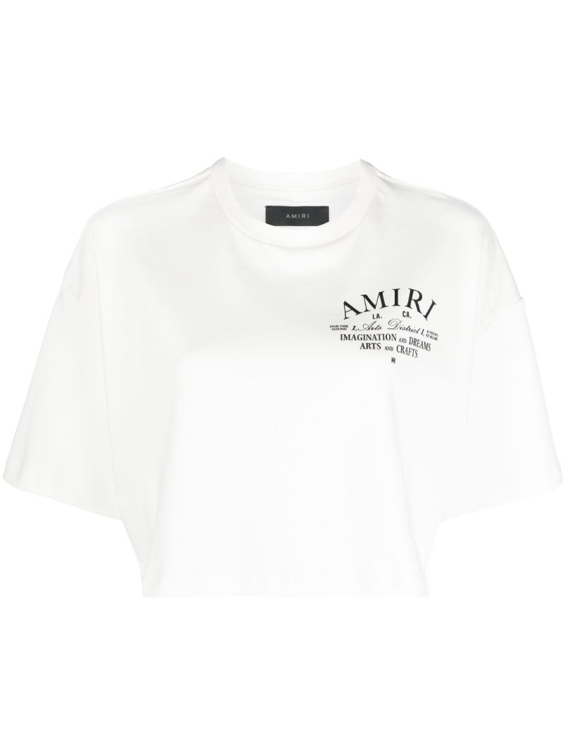 White Logo Print T-shirt