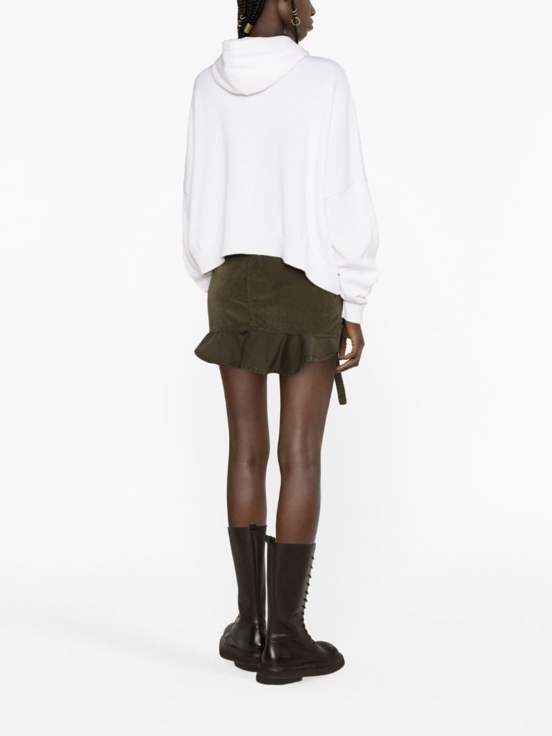 White Logo Cotton Hoodie