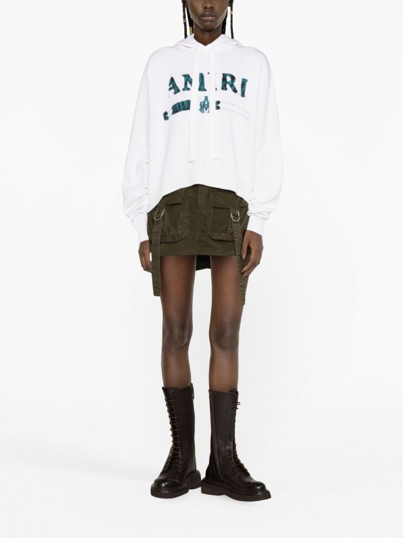 White Logo Cotton Hoodie