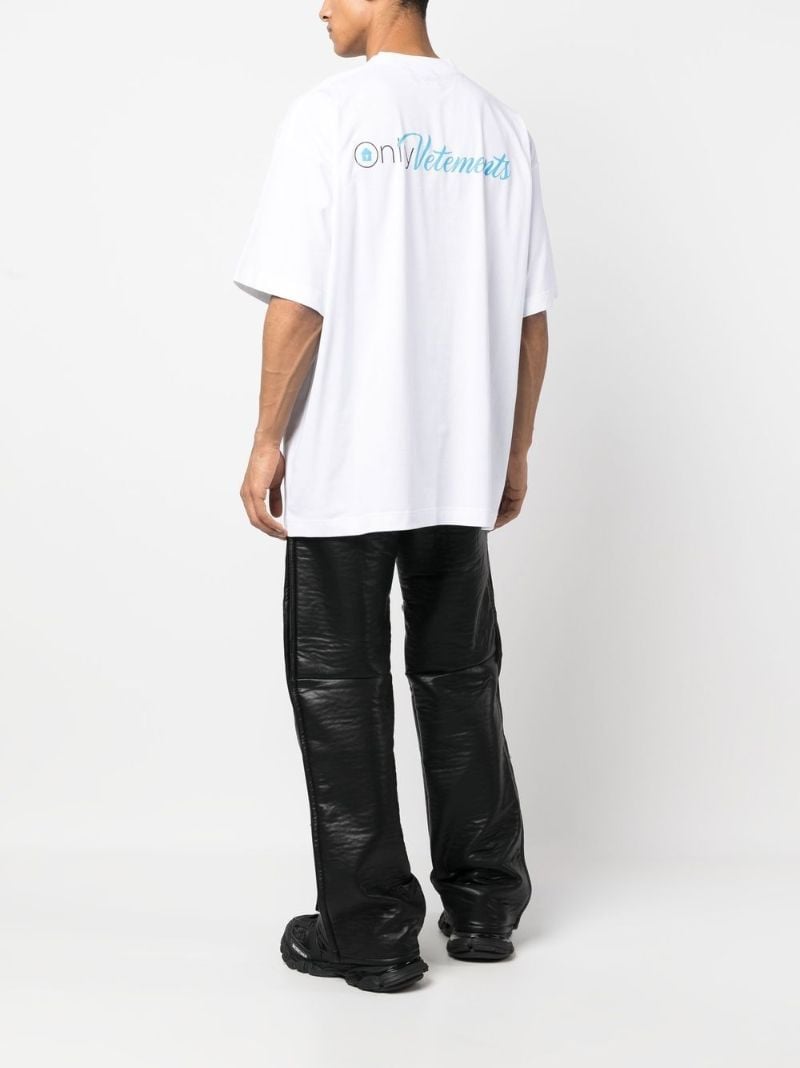 White Logo Print T-shirt