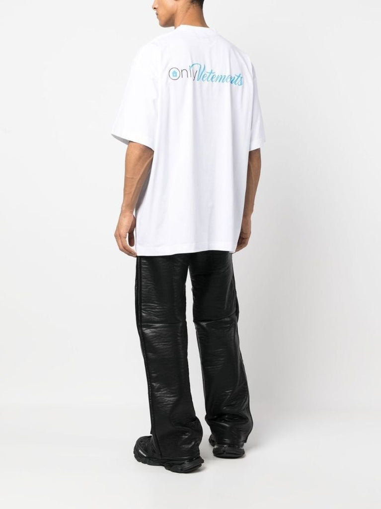 White Logo Print T-shirt