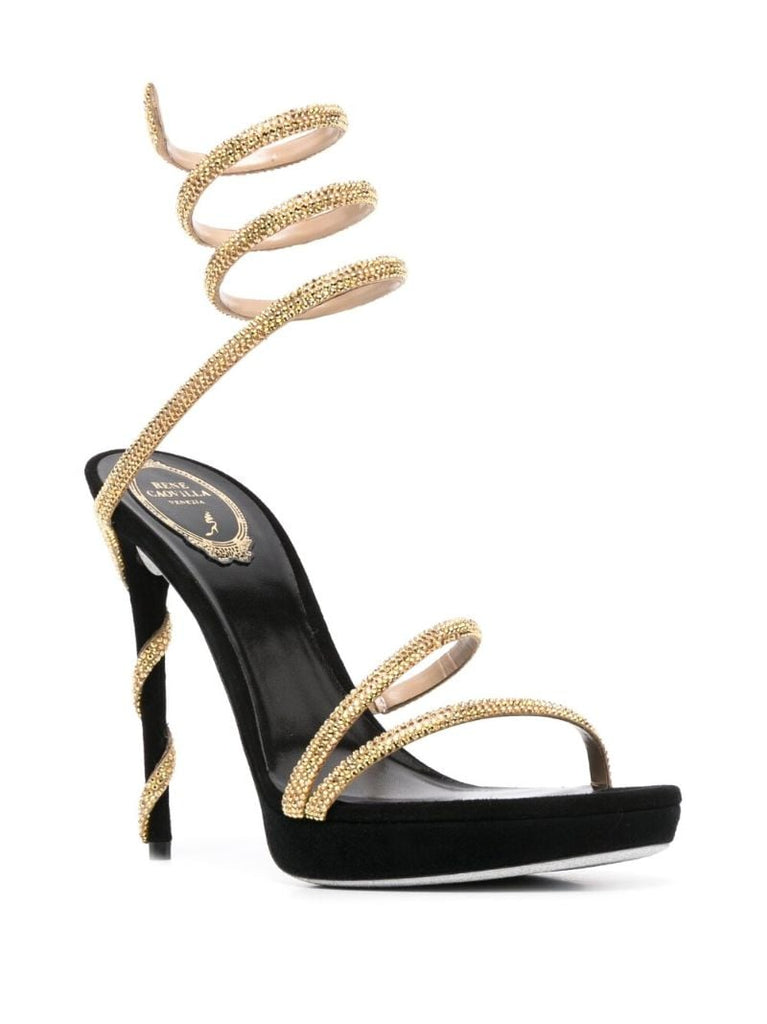 Black 120 Ankle Strap Sandals