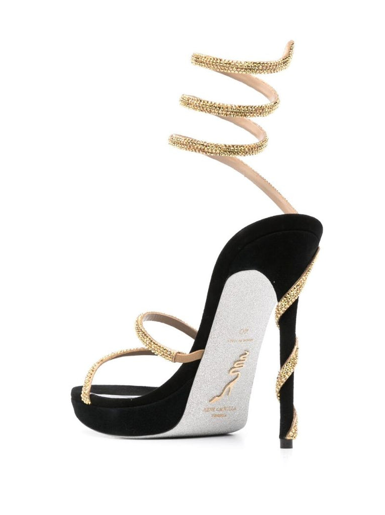 Black 120 Ankle Strap Sandals