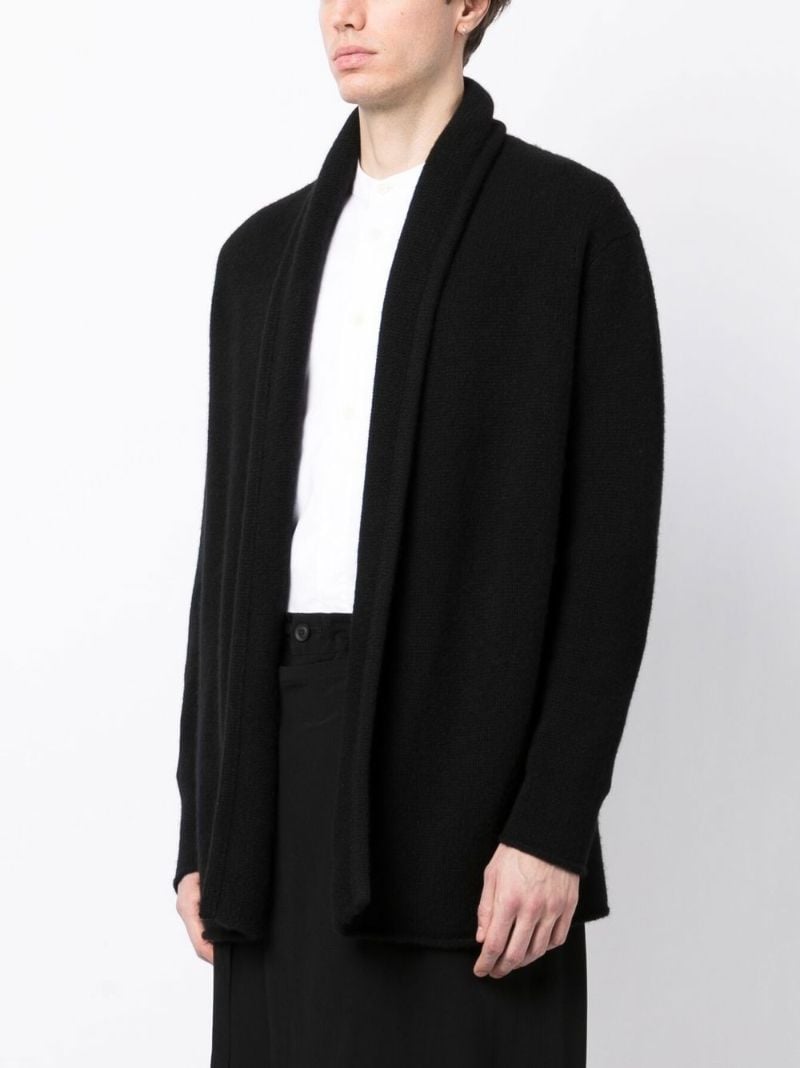 Black Shawl Lapel Cardigan