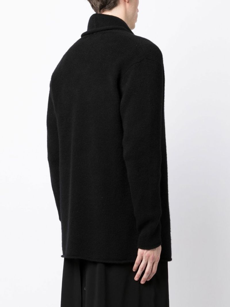 Black Shawl Lapel Cardigan