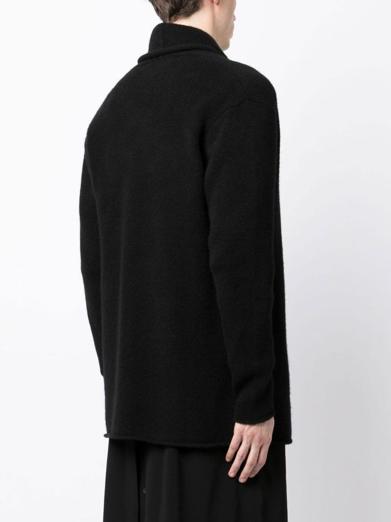 Black Shawl Lapel Cardigan