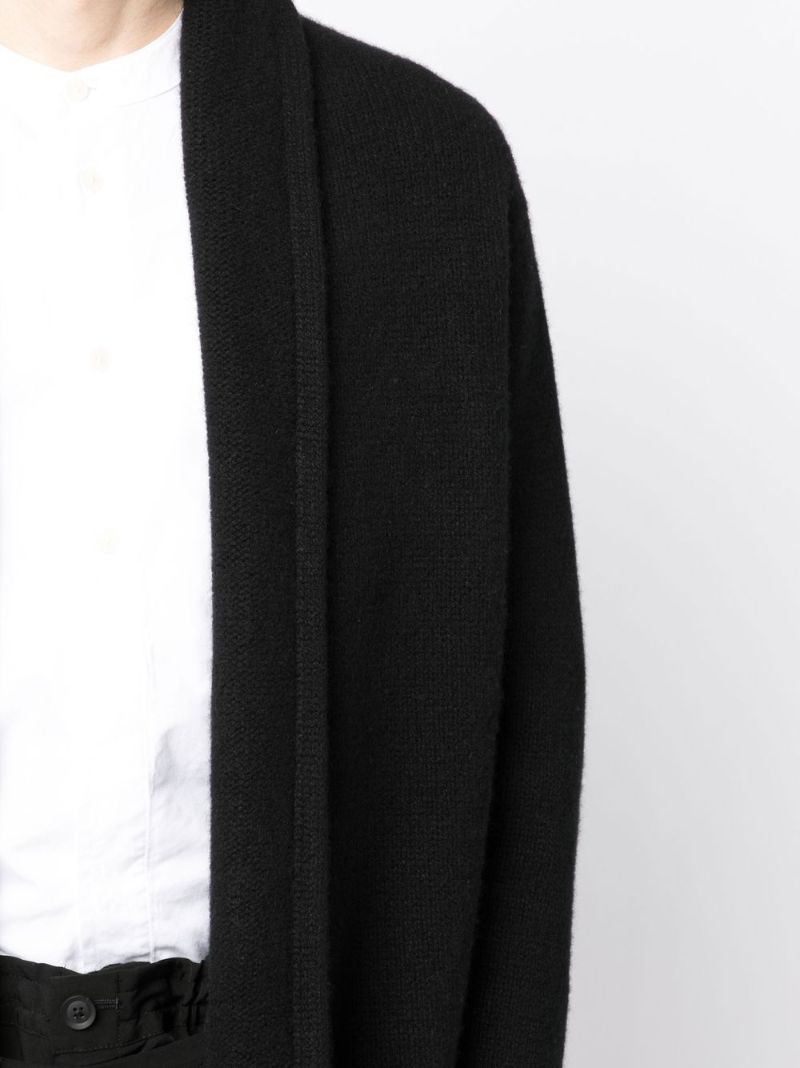 Black Shawl Lapel Cardigan