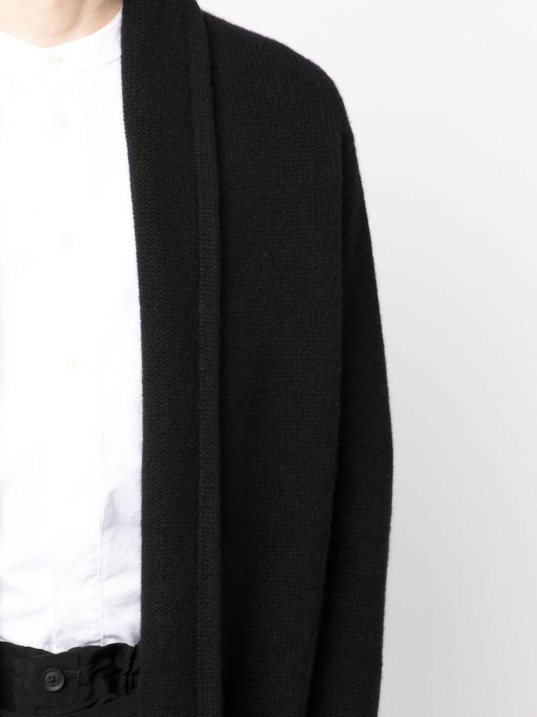 Black Shawl Lapel Cardigan