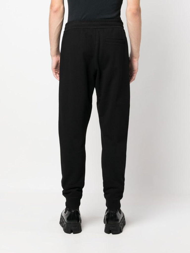 Black Medusa Print Tapered Track Pants