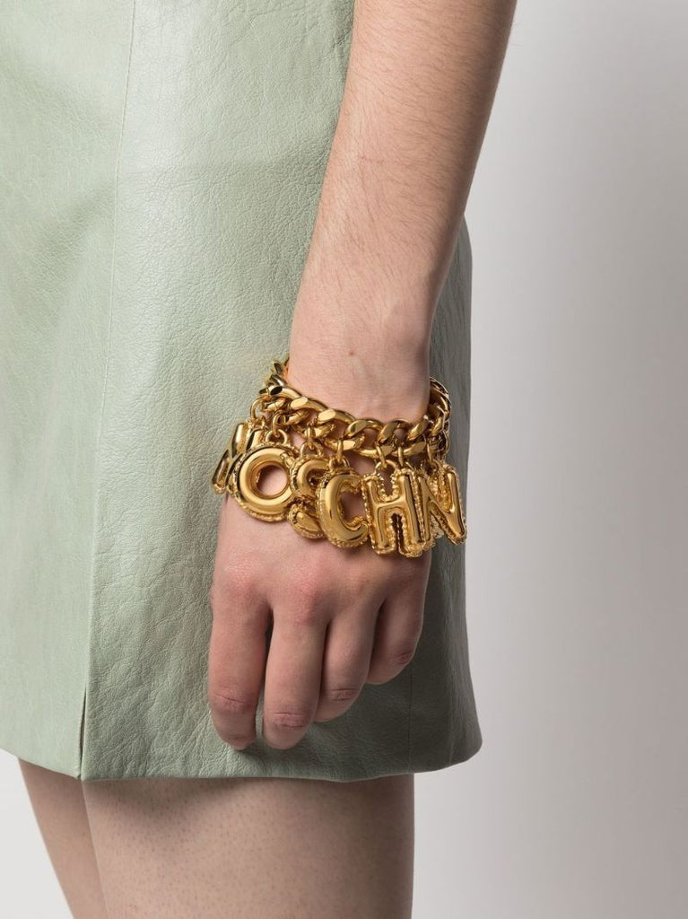 Gold-tone Inflatable Lettering Bracelet