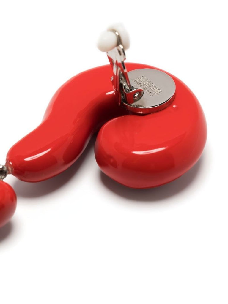 Red Question Mark Drop Earrings