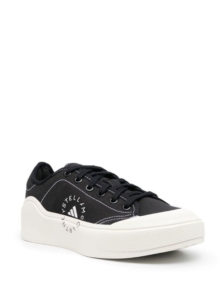 Black and White Court Logo Sneakers