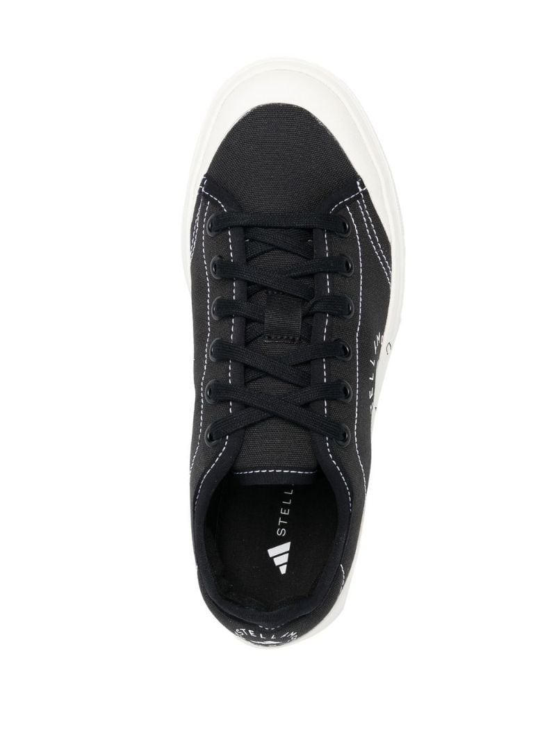 Black and White Court Logo Sneakers